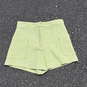 Girls | Zara | Tweed | Kelly Green |Gingham | Cargo Shorts | Size 10